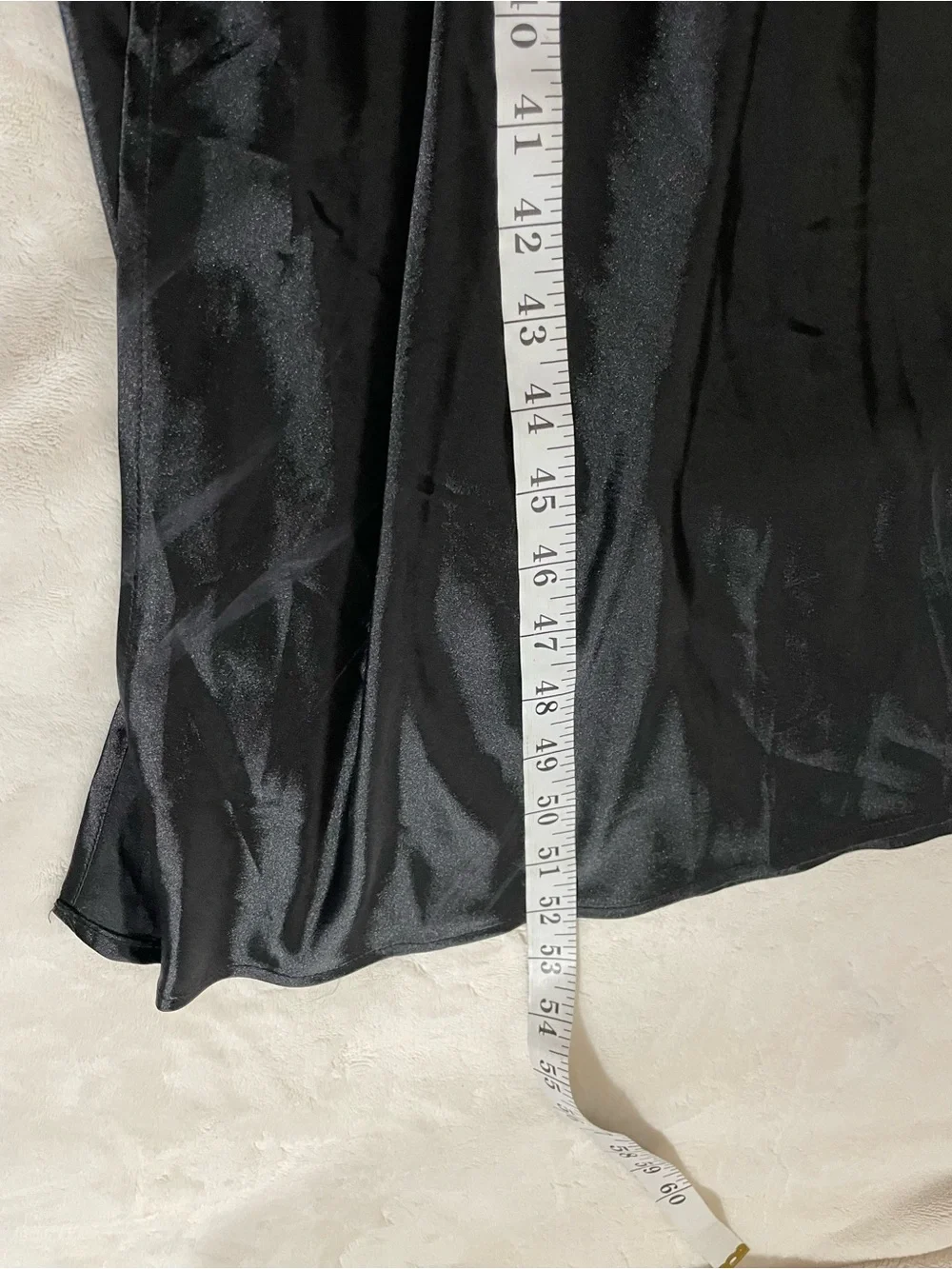 International Concepts Satin Like Lace-Trim Slip Long Nightgown Black Size M NWT